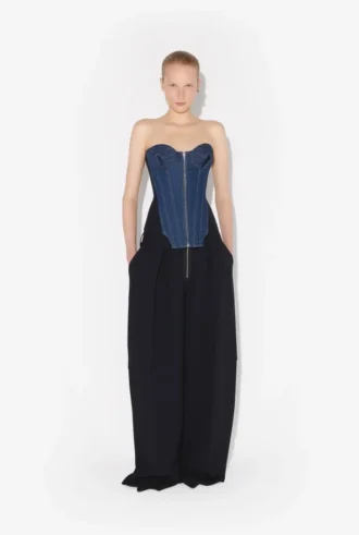 The Bi-Material Denim Corset The Bi-Material Denim Corset