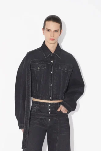 The Black Denim Strap Jacket