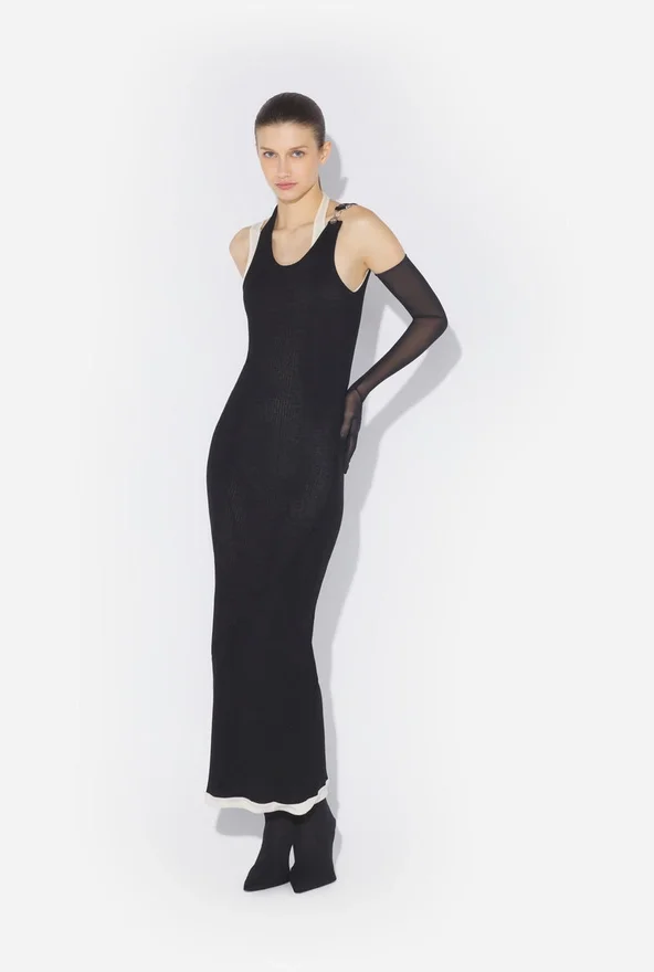 The Black Draped Double Dress The Black Draped Double Dress