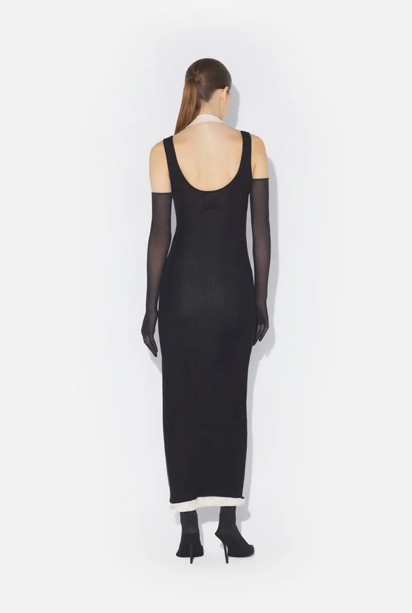 The Black Draped Double Dress The Black Draped Double Dress