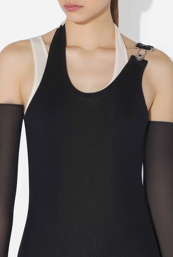 The Black Draped Double Dress The Black Draped Double Dress