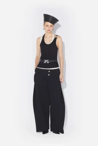 The Black Draped Double Tank Top