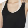 The Black Draped Double Tank Top