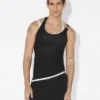 The Black Draped Double Tank Top