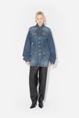 The Blue Denim Jacket with Oversized Sleeves