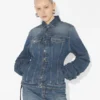 The Blue Denim Jacket with Oversized Sleeves The Blue Denim Jacket with Oversized Sleeves