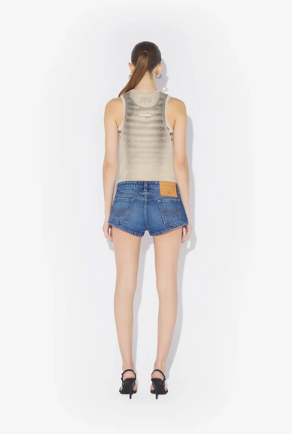 The Buttoned Blue Denim Shorts The Buttoned Blue Denim Shorts