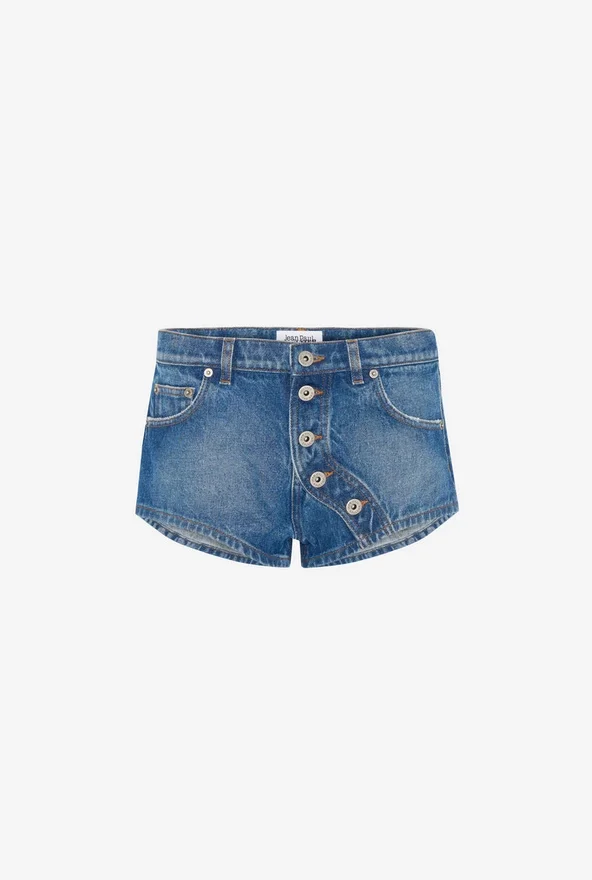 The Buttoned Blue Denim Shorts The Buttoned Blue Denim Shorts