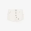 The Buttoned White Denim Shorts The Buttoned White Denim Shorts