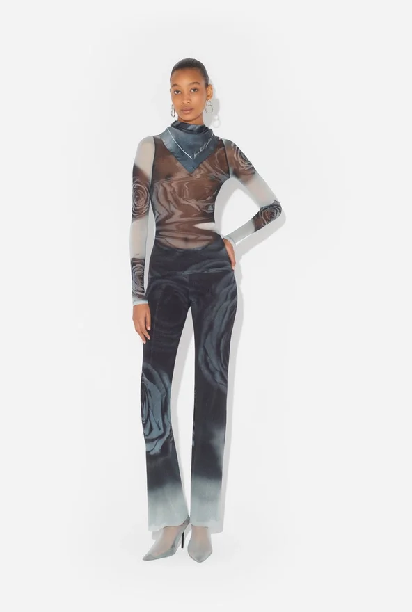 The Gray Blurry Roses Top The Gray Blurry Roses Top