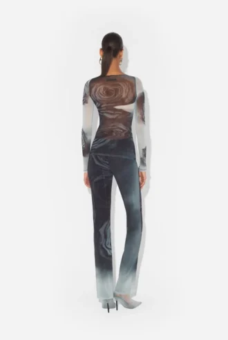 The Gray Blurry Roses Top