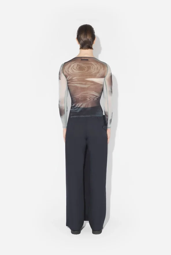 The Gray Blurry Roses Top The Gray Blurry Roses Top