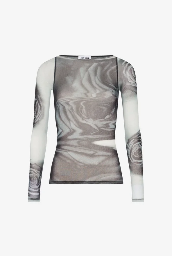 The Gray Blurry Roses Top The Gray Blurry Roses Top