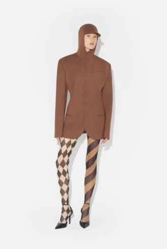 The Hooded Pinstriped Suit Jacket