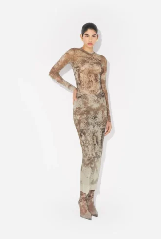 The Long Beige Madaillon Dress