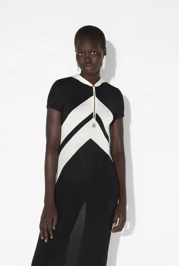 The Long Black Dress with Chevrons The Long Black Dress with Chevrons