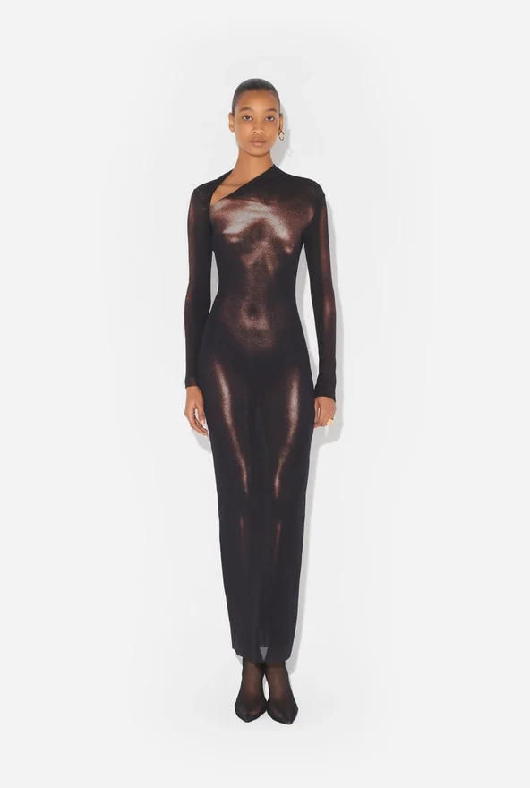 The Long Bronze Body Dust Dress The Long Bronze Body Dust Dress