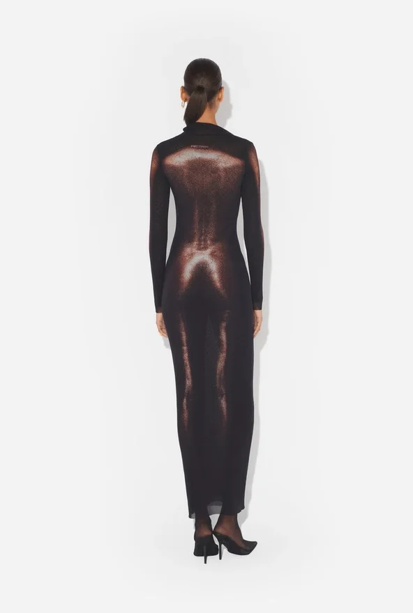 The Long Bronze Body Dust Dress The Long Bronze Body Dust Dress