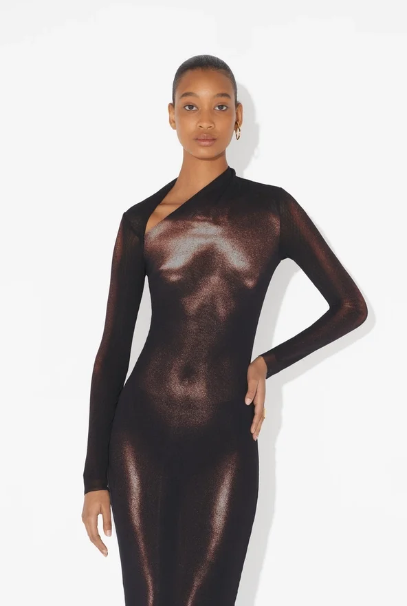The Long Bronze Body Dust Dress The Long Bronze Body Dust Dress