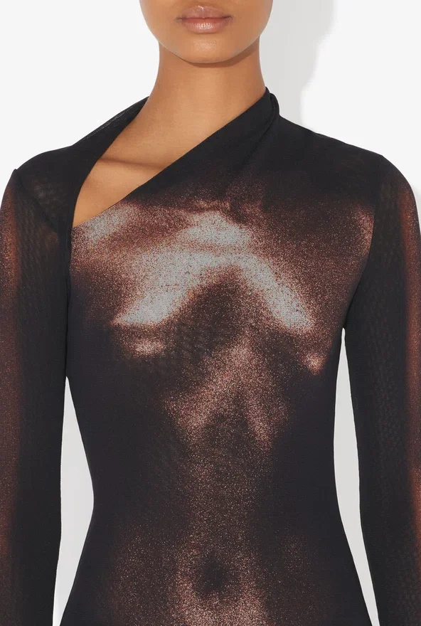 The Long Bronze Body Dust Dress The Long Bronze Body Dust Dress