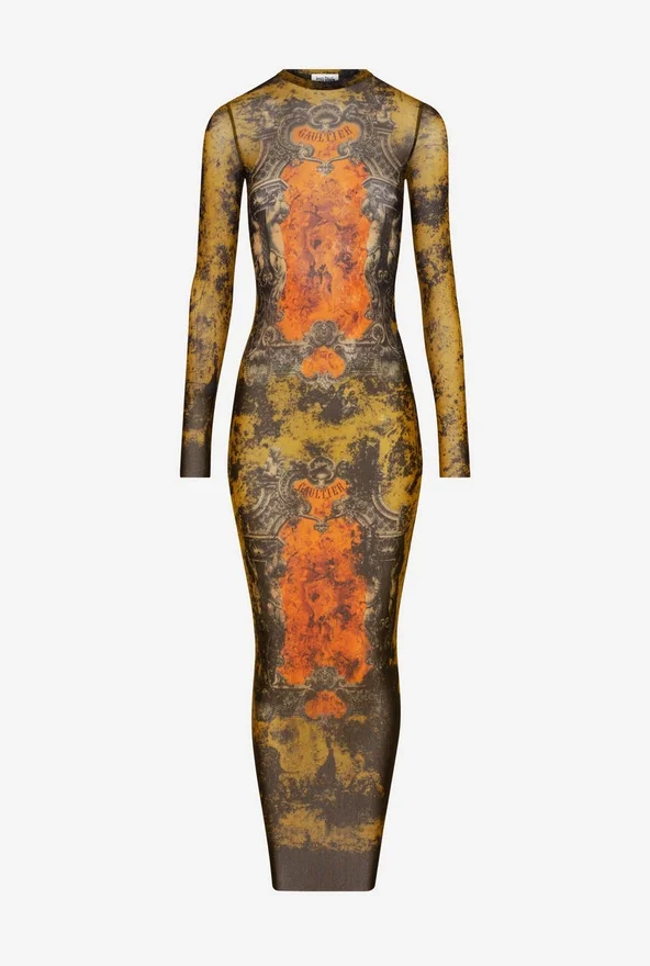 The Long Khaki Madaillon Dress The Long Khaki Madaillon Dress