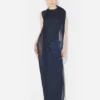 The Long Navy Embroidered Dress