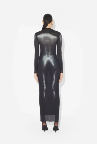 The Long Silver Body Dust Dress