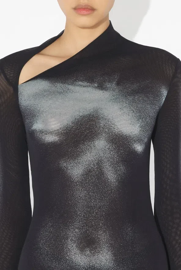 The Long Silver Body Dust Dress The Long Silver Body Dust Dress