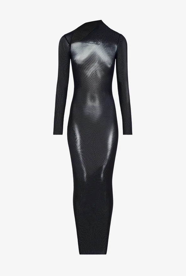 The Long Silver Body Dust Dress The Long Silver Body Dust Dress