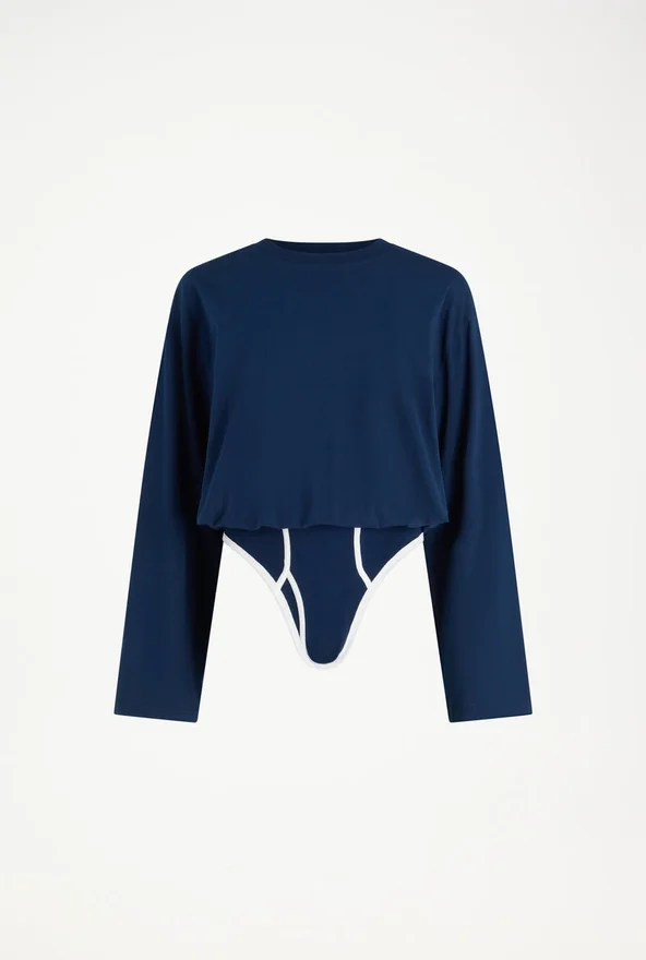 The Long-Sleeved Twisted Bodysuit The Long-Sleeved Twisted Bodysuit