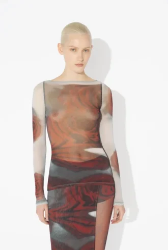 The Red Blurry Roses Top The Red Blurry Roses Top