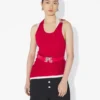 The Red Draped Double Tank Top