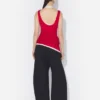 The Red Draped Double Tank Top