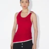 The Red Draped Double Tank Top
