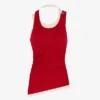 The Red Draped Double Tank Top