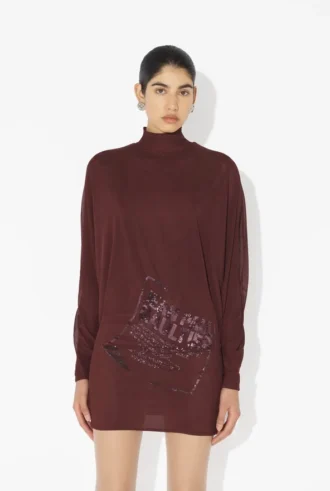 The Short Burgundy Embroidered Dress The Short Burgundy Embroidered Dress
