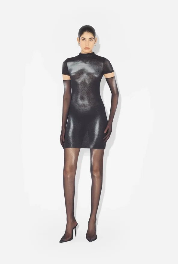 The Short Silver Body Dust Dress The Short Silver Body Dust Dress