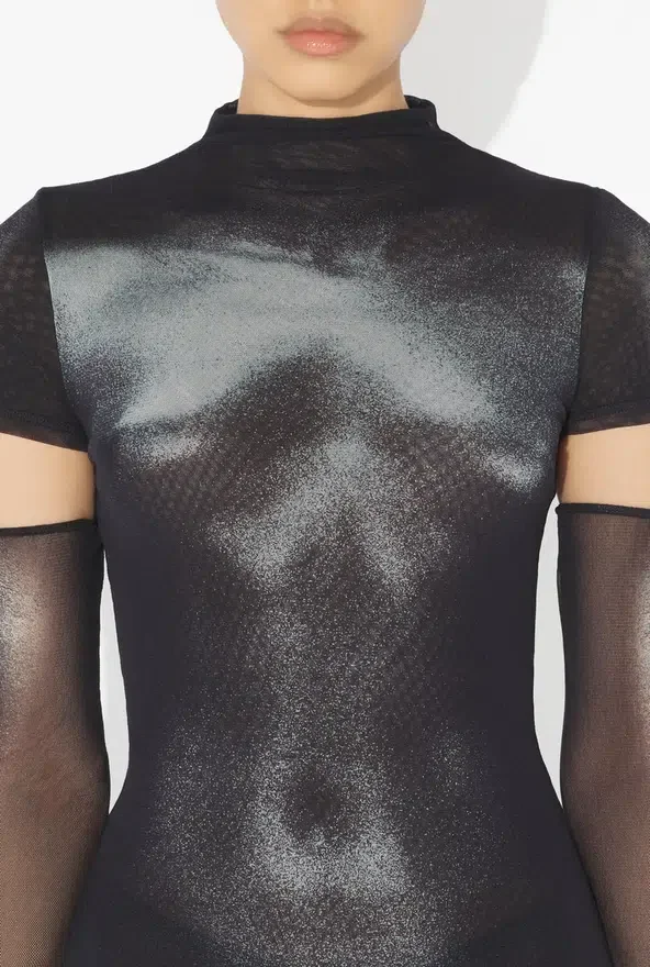 The Short Silver Body Dust Dress The Short Silver Body Dust Dress