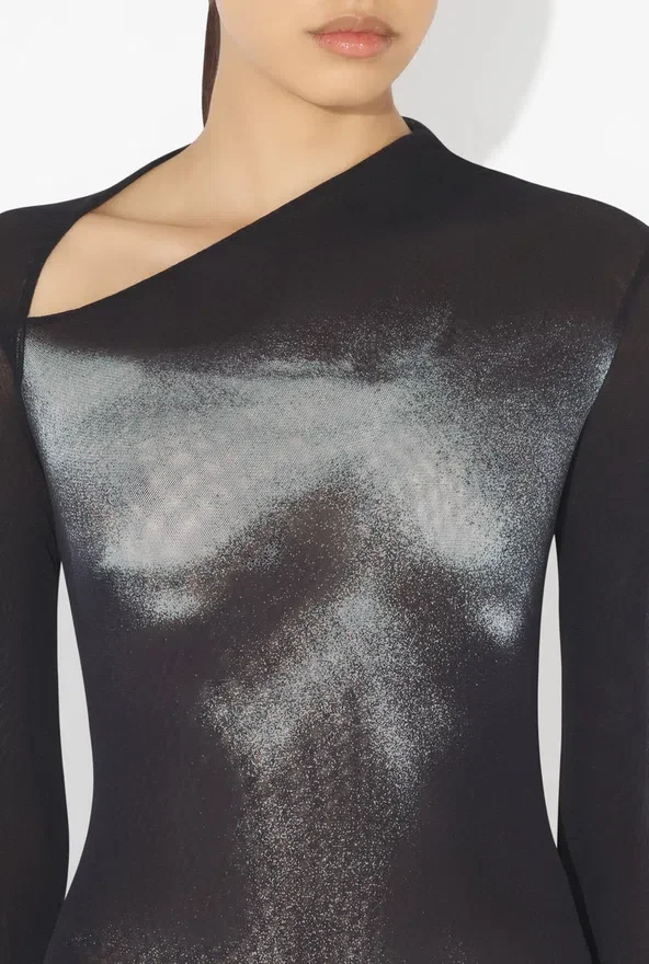 The Silver Body Dust Bodysuit The Silver Body Dust Bodysuit