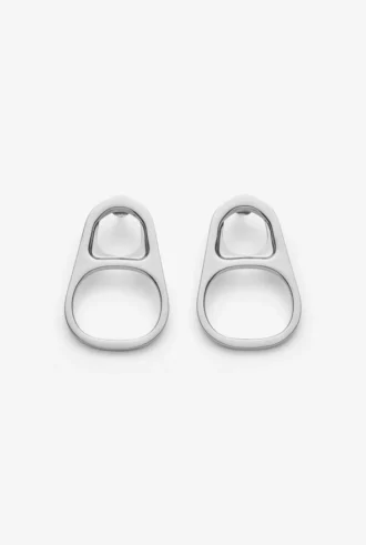 The Silver-Toned Ring-Pull Earrings