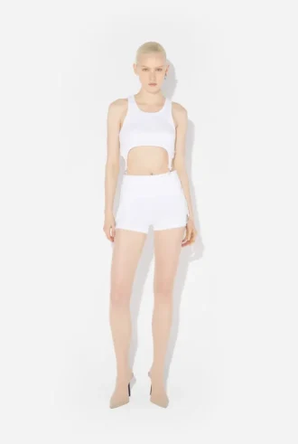The White Garter Mini-Shorts
